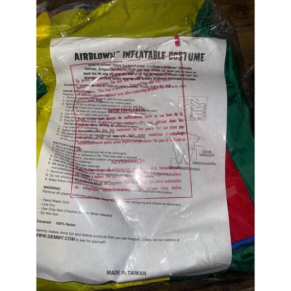 Rare Vintage New Inflatable Clown Costume One Size - Picture 10 of 12